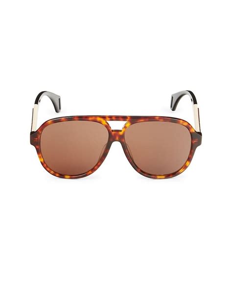 gucci etched metal brow-line sunglasses|Gucci 59mm aviator sunglasses.